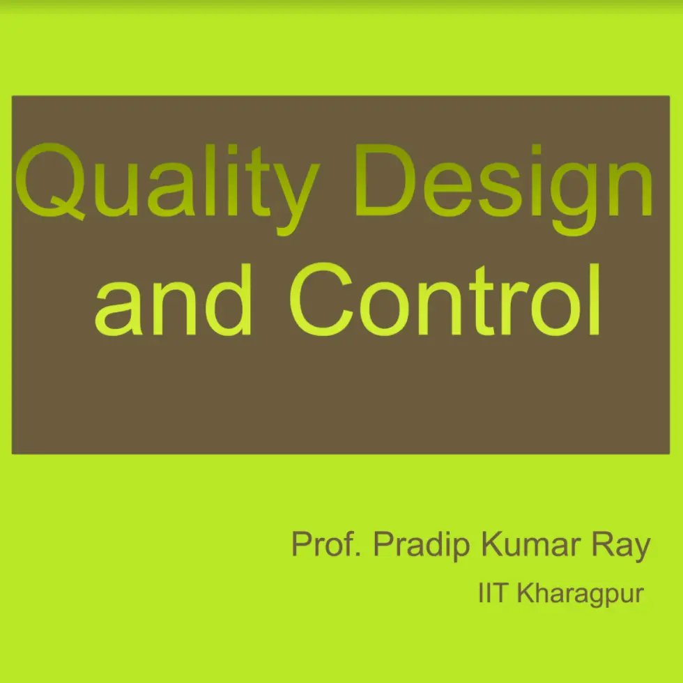 Cover Image of Quality Design and Control