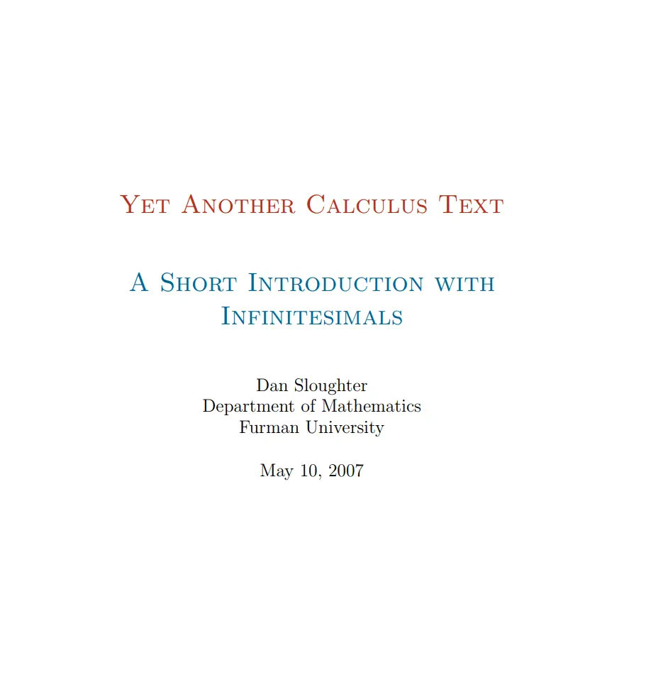 Cover Image of Yet Another Calculus Text