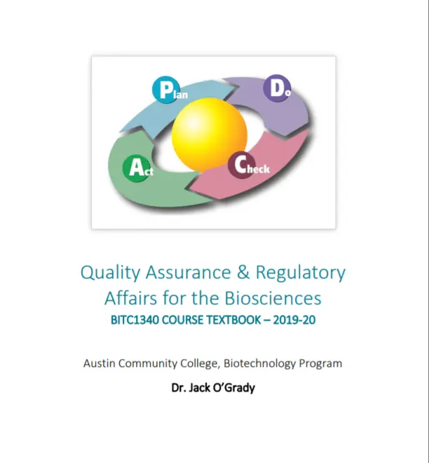 Cover Image of Quality Assurance & Regulatory Affairs for the Biosciences