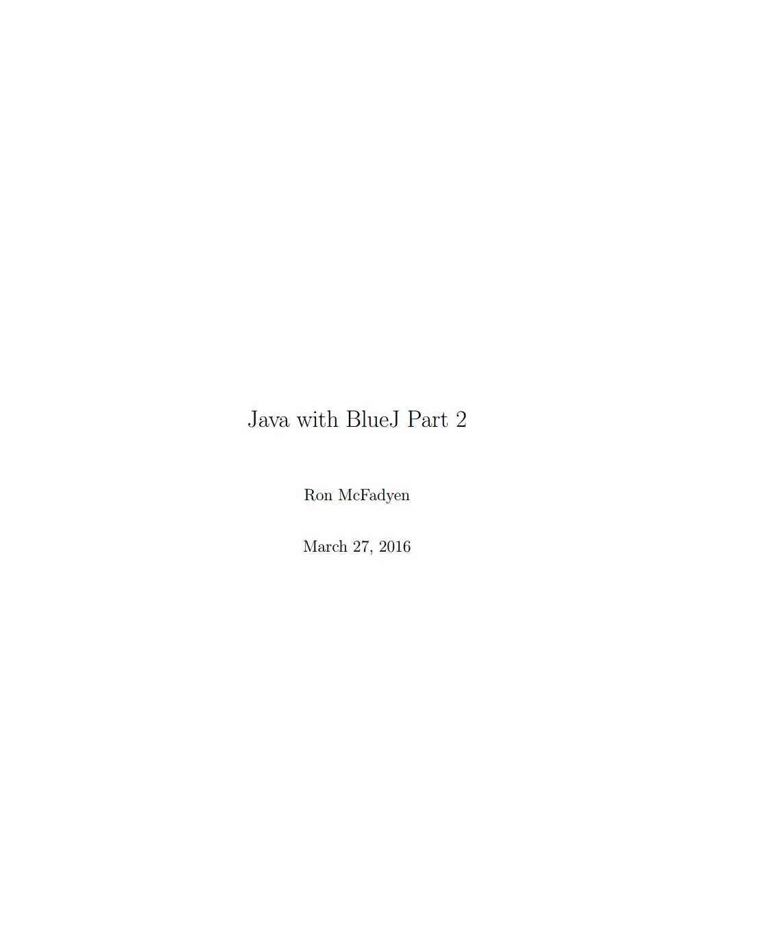 Cover Image of Java with BlueJ Part 2