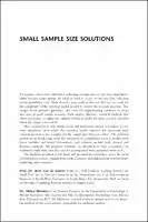 Cover Image of Small Sample Size Solutions