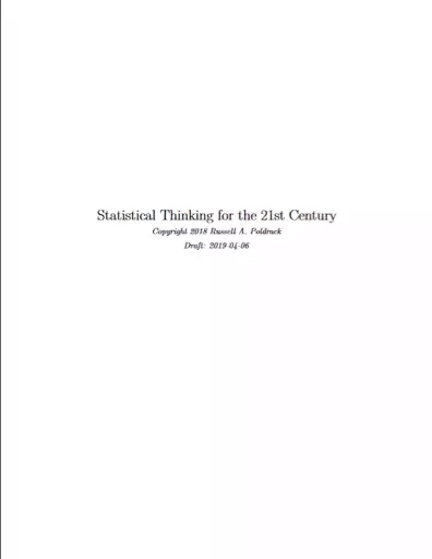Cover Image of Statistical Thinking for the 21st Century